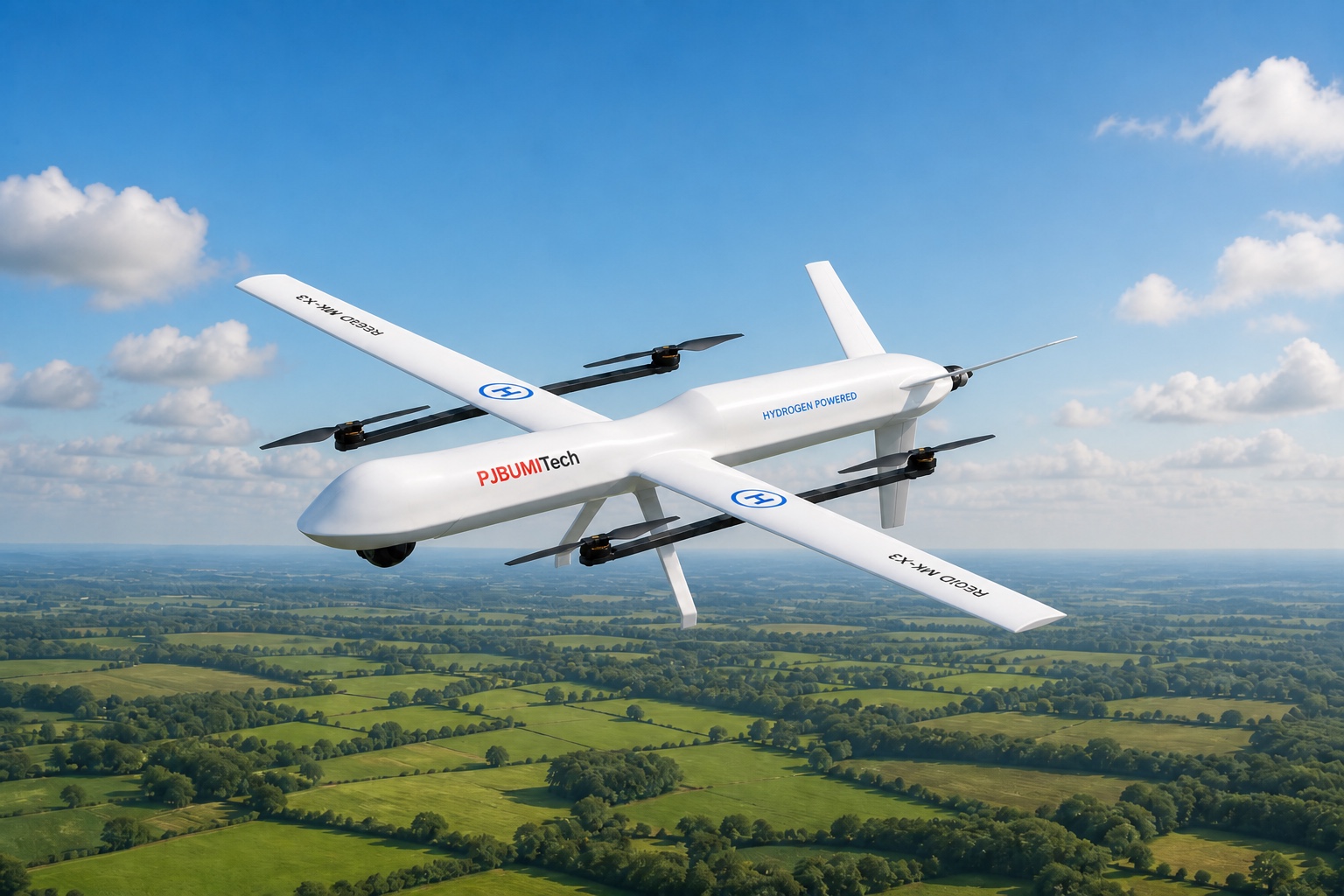 ReGiD Mk-X3 hydrogen-powered endurance drone flying outdoors